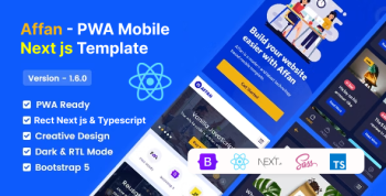 Affan - PWA Mobile React Next js Template