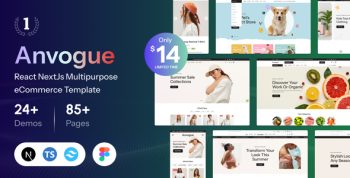 Anvogue – Multipurpose eCommerce React NextJs Template