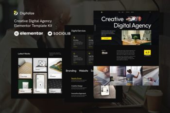 Digitalize - Creative Digital Agency & Portfolios Elementor Template Kit