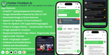 Flutter Chatbot AI - Powered by ChatGPT, GPT-4o & Gemini 1.5 | Image Generator | Voice Assistant