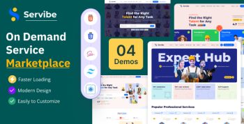 Servibe - On Demand Service Marketplace Tailwind CSS  HTML Template