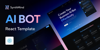 SynthMind - AI Generator Bot Business and Technology Startup React Template