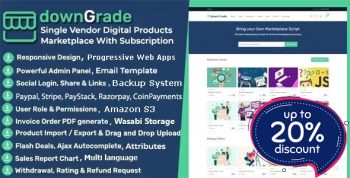 downGrade - Single Vendor Digital Marketplace With Subscription