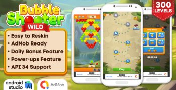 Bubble Shooter Wild - Bubble Shooter Game Android Studio Project with AdMob Ads + Ready to Publish