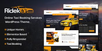 Ridek - Online Taxi Booking Service WordPress Theme