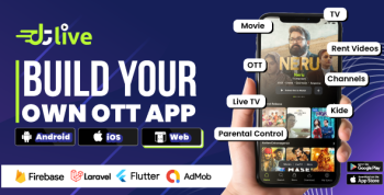 DTLive: Movie, TV Show, OTT, Live TV, Streaming Flutter App (Android, iOS, Web) with Admin Panel