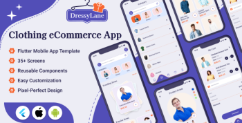 DressyLane - eCommerce Clothing Shop Flutter Mobile App Template | Sell Clothes for Men, Women & Kid