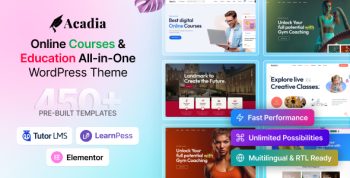 Education WordPress Theme For University & Online Course - Acadia