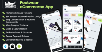 ShoeVerce - eCommerce App for Footwear Store - Flutter Mobile App Template | Android & iOS