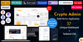 Crypto Admin - Cryptocurrency Ethereum + Bitcoin Dashboards + ICO Wallet Trading Dashboard Template