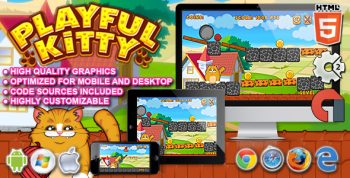 Playful Kitty - HTML5 Construct 2 Game