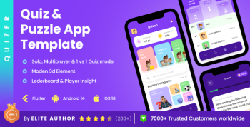 2 App Template| Modern Quiz Solo App | Multiplayer Quiz App | 1vs1 Quiz App | Quiz App | QuizOn