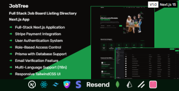 JobTree - Full Stack Job Board Listing Directory Next.js App