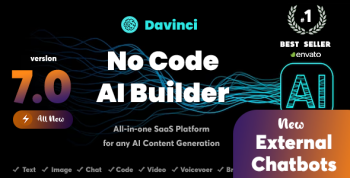 Davinci AI - OpenAI Content, Text, Image, Voice, Chat, Code, Transcript, and Video Generator as SaaS