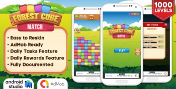 Forest Cube Match - Matching Game Android Studio Project with AdMob Ads + Ready to Publish