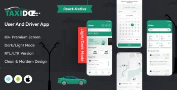 Taxido - React Native Taxi App | Rider + Driver App UI KIT