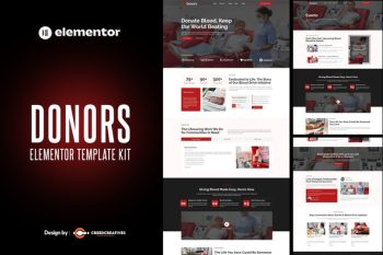 Donors - Blood Drive & Donation Campaigns Elementor Template Kit