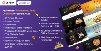 Eorder - Multitenant Restaurant / Food Ordering Website (SAAS)