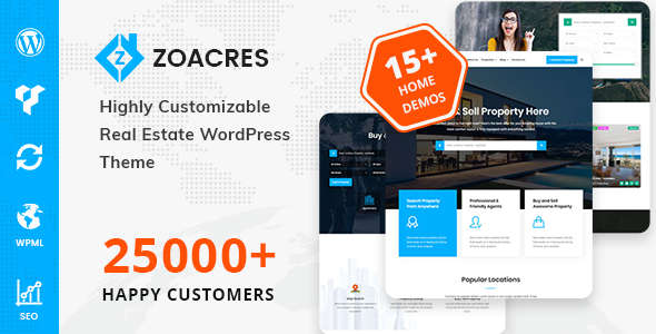 Zoacres - Real Estate WordPress Theme Zoacres - Real Estate WordPress Theme