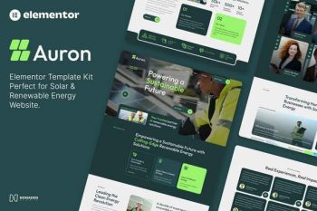 Auron - Solar & Green Renewable Energy Elementor Template Kits