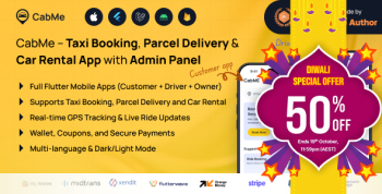 CabME - Flutter Complete Taxi app | Taxi Booking Solution