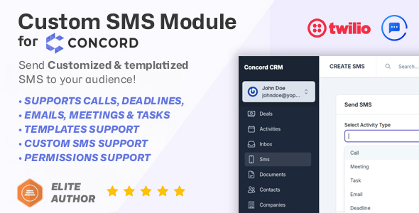 Custom SMS module for Concord CRM - Automated and On-demand Messages Custom SMS module for Concord CRM - Automated and On-demand Messages