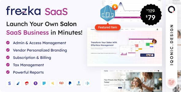 Frezka SaaS – Spa & Salon Management Software | Launch Your Own White Label Platform (Laravel) Frezka SaaS – Spa & Salon Management Software | Launch Your Own White Label Platform (Laravel)