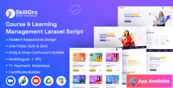 SkillGro LMS - Course & Learning Management System Laravel Script