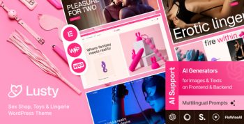 Lusty - Sex Shop, Toys & Lingerie WordPress Theme