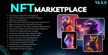 NFT Marketplace for Bicrypto - Multi-Chain NFT Trading, Smart Contract Deployment & Creator Tools