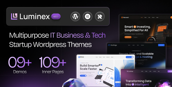 Luminex - Multipurpose IT Business & Tech Startup WordPress Theme Luminex - Multipurpose IT Business & Tech Startup WordPress Theme
