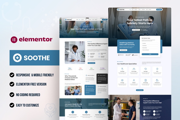 Soothe - Medical & Healthcare Elementor Template Kit Soothe - Medical & Healthcare Elementor Template Kit