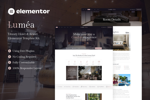 Lumea – Luxury Hotel & Resort Elementor Template Kit Lumea – Luxury Hotel & Resort Elementor Template Kit