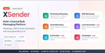 XSender - Bulk Email, SMS and WhatsApp Messaging Application [SAAS]
