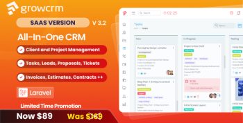 Grow CRM SaaS - Laravel Project Management - Multitenancy