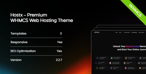 HostX - Premium WHMCS Theme HostX - Premium WHMCS Theme