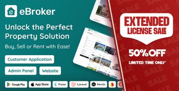 eBroker - Real Estate Property Buy-Rent-Sell Flutter app with Laravel Admin Panel | Web Version