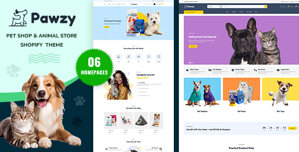 Pawzy - Pets & Animals Store Shopify Theme Pawzy - Pets & Animals Store Shopify Theme