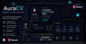 AuraCV - Premium vCard Resume WordPress Theme