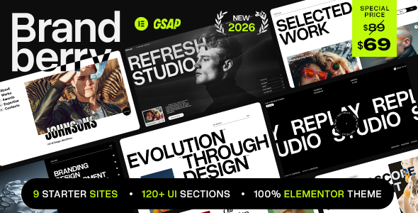 Brandberry – Creative Elementor WordPress Theme Brandberry – Creative Elementor WordPress Theme
