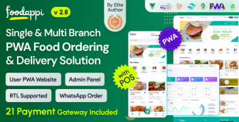 FoodAppi - PWA Food Delivery System and WhatsApp Menu Ordering with Admin Panel | Restaurant POS